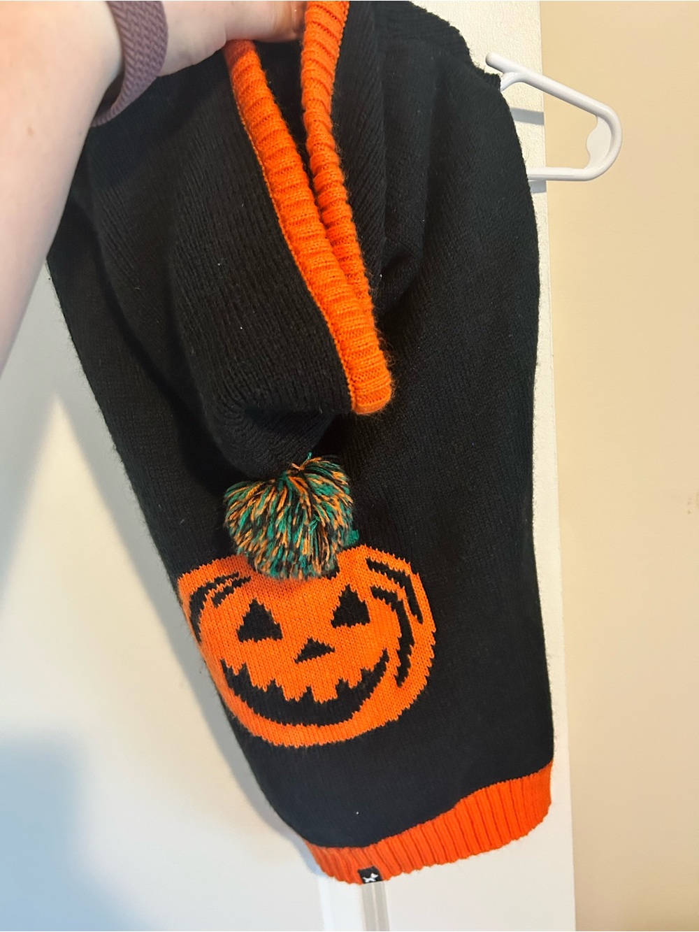 Halloween Pumpkin Knit Dog Sweater — Black & Orange